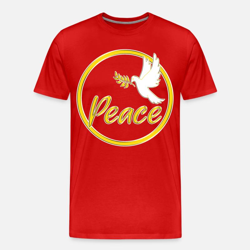 Peace Friedenstaube Friedenszeichen Statement - Männer Premium Bio T-Shirt - Rot