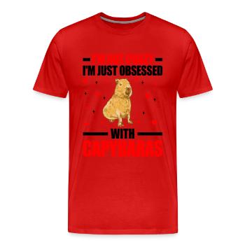 Capybara not crazy South America capybara - Men's Premium Organic T-Shirt - red - Front - Damien (186cm)