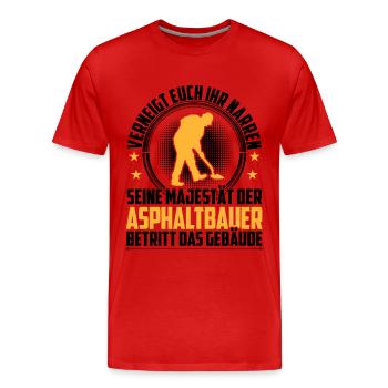 Le constructeur d’asphalte s’incline devant vous constructeur de routes - T-shirt bio Premium Homme - rouge - Devant - Damien (186cm)