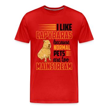 I like Capybara South America Capybara - Men's Premium Organic T-Shirt - red - Front - Damien (186cm)