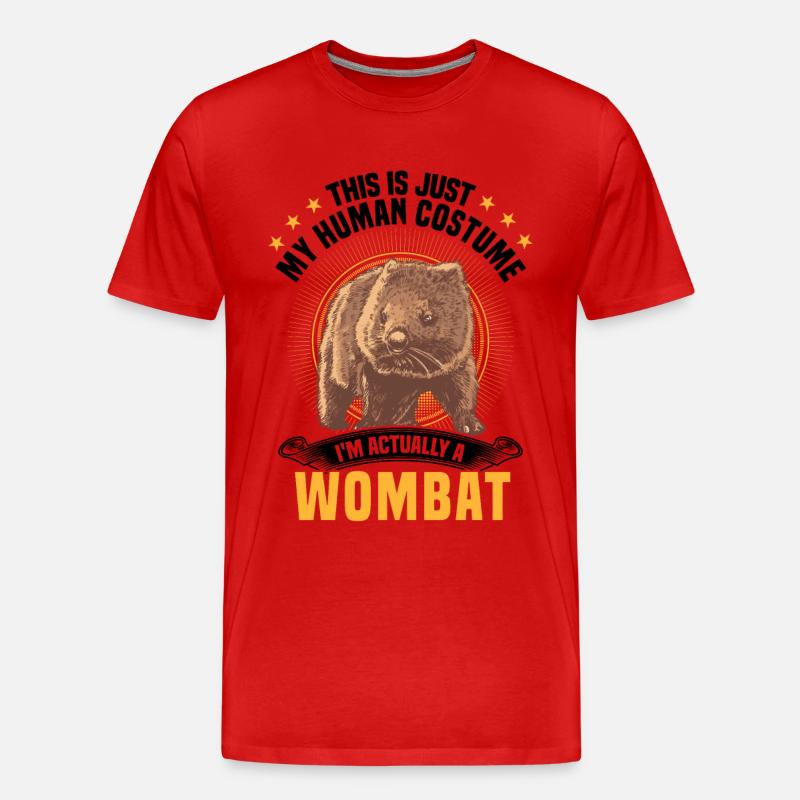 Nur ein Wombat Kostüm Australien Beuteltier - Männer Premium Bio T-Shirt - Rot