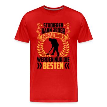 Constructeurs d’asphalte Constructeurs de routes - T-shirt bio Premium Homme - rouge - Devant - Damien (186cm)