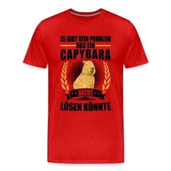 Capybara solves problems South America capybara - Men's Premium Organic T-Shirt - red - Front - Damien (186cm)