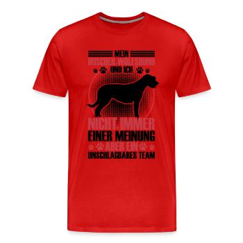 Irischer Wolfshund ist unschlagbar - Männer Premium Bio T-Shirt - Rot - Vorne - Damien (186cm)
