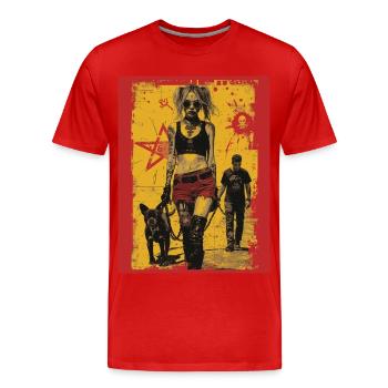 The Walk - Skull, Totenkopf - Männer Premium Bio T-Shirt - Rot - Vorne - Damien (186cm)