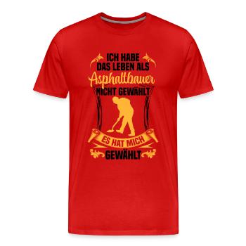 La vie d’un constructeur d’asphalte choisi Constructeur de routes - T-shirt bio Premium Homme - rouge - Devant - Damien (186cm)
