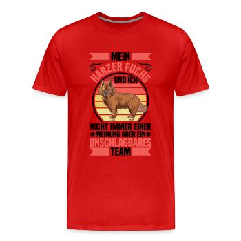 Harzer Fuchs is unbeatable herding dog herding fox - Men's Premium Organic T-Shirt - red - Front - Damien (186cm)