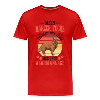 Harz fox protects me Herding dog Herding fox - Men's Premium Organic T-Shirt - red - Front - Damien (186cm)