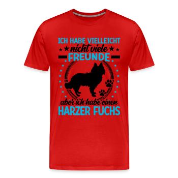 Harzer Fuchs ist mein Freund Altdeutscher Hütehund - Männer Premium Bio T-Shirt - Rot - Vorne - Damien (186cm)