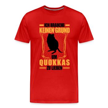 Quokka keinen Grund Beuteltier Quokka - Männer Premium Bio T-Shirt - Rot - Vorne - Damien (186cm)
