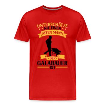 Le vieil homme le paysagiste est paysagiste - T-shirt bio Premium Homme - rouge - Devant - Damien (186cm)