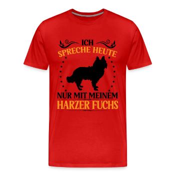 Harzer Fuchs Spreche nur mit Altdeutscher Hütehund - Männer Premium Bio T-Shirt - Rot - Vorne - Damien (186cm)