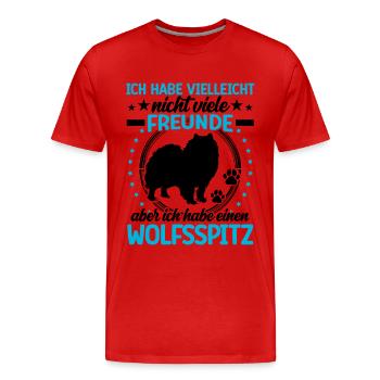 Wolfspitz est mon ami Keeshond - T-shirt bio Premium Homme - rouge - Devant - Damien (186cm)
