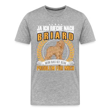 Rieche nach Briard Berger de Brie - Männer Premium Bio T-Shirt - Grau meliert - Vorne - Damien (186cm)