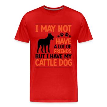 Le chien de bétail australien est mon ami chien de bétail - T-shirt bio Premium Homme - rouge - Devant - Damien (186cm)