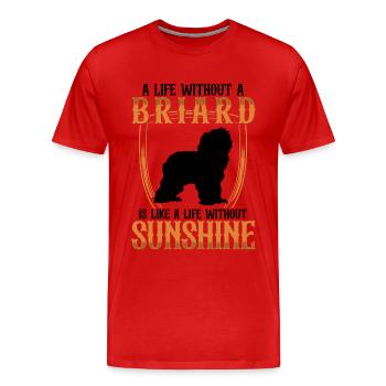 Leben ohne Briard Berger de Brie - Männer Premium Bio T-Shirt - Rot - Vorne - Damien (186cm)