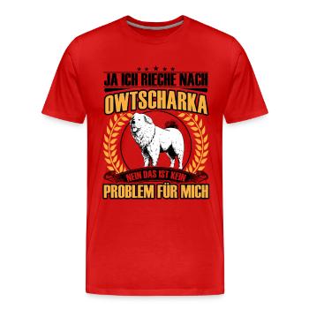 Ovcharka Odeur d’Ovcharka caucasien - T-shirt bio Premium Homme - rouge - Devant - Damien (186cm)