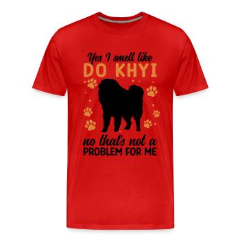 Odeur comme Do Khyi Dogue tibétain Mastiff tibétain - T-shirt bio Premium Homme - rouge - Devant - Damien (186cm)