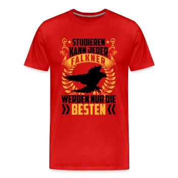 Falkner kann jeder Beizjagd Falknerei - Männer Premium Bio T-Shirt - Rot - Vorne - Damien (186cm)