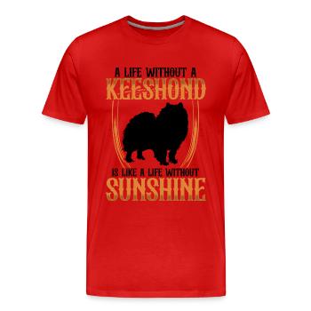La vie sans Wolfspitz Keeshond - T-shirt bio Premium Homme - rouge - Devant - Damien (186cm)