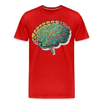 Synaptische Schaltkreise: Eine stilisierte Verschmelzung des Menschlichen - Männer Premium Bio T-Shirt - Rot - Vorne - Damien (186cm)