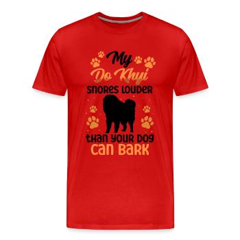Do Khyi ronfle bruyamment Dogue tibétain Mastiff tibétain - T-shirt bio Premium Homme - rouge - Devant - Damien (186cm)