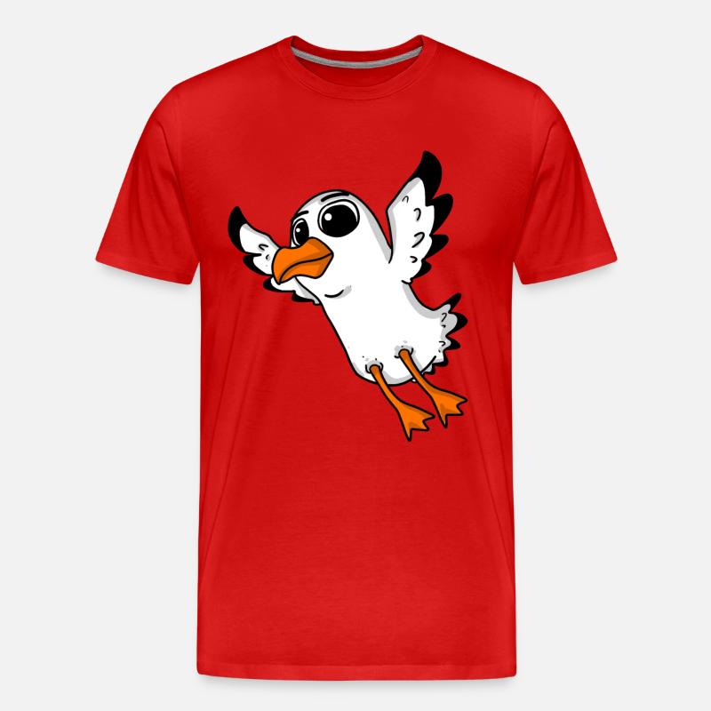 Möwe Vogel - Männer Premium Bio T-Shirt - Rot