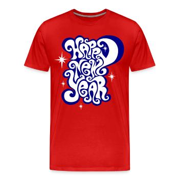 Happy New Year ! Silvester Frohes neues Jahr 2025 - Männer Premium Bio T-Shirt - Rot - Vorne - Damien (186cm)