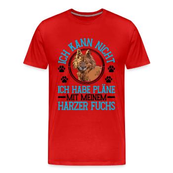 Harzer Fuchs Pläne mit Altdeutscher Hütehund - Männer Premium Bio T-Shirt - Rot - Vorne - Damien (186cm)
