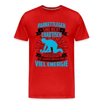 Le parquet n’est pas un carrelage chaotique - T-shirt bio Premium Homme - rouge - Devant - Damien (186cm)