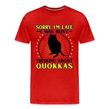 Pensée de Quokka Marsupial Quokka - T-shirt bio Premium Homme - rouge - Devant - Damien (186cm)