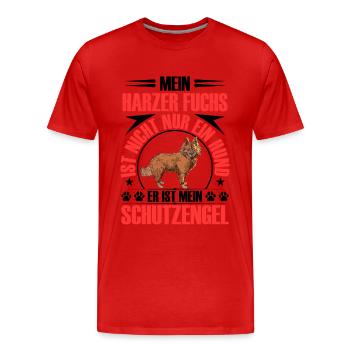 Harzer Fuchs beschützt mich Altdeutscher Hütehund - Männer Premium Bio T-Shirt - Rot - Vorne - Damien (186cm)