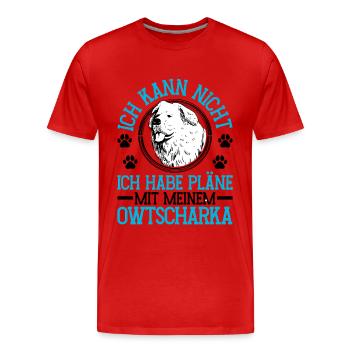 Plans d’Ovcharka avec Ovcharka du Caucase - T-shirt bio Premium Homme - rouge - Devant - Damien (186cm)