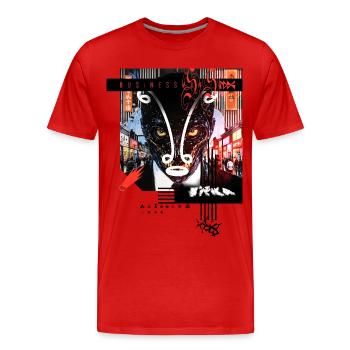 Monster #117 Businessman - Men's Premium Organic T-Shirt - red - Front - Damien (186cm)