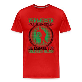 Landvermesser unmöglich Vermesser - Männer Premium Bio T-Shirt - Rot - Vorne - Damien (186cm)
