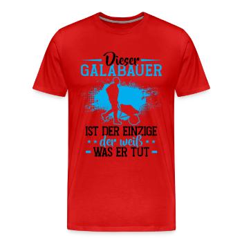 L’agriculteur paysagiste est le seul jardinier paysagiste - T-shirt bio Premium Homme - rouge - Devant - Damien (186cm)