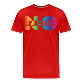 Pas de racisme - T-shirt bio Premium Homme - rouge - Devant - Damien (186cm)