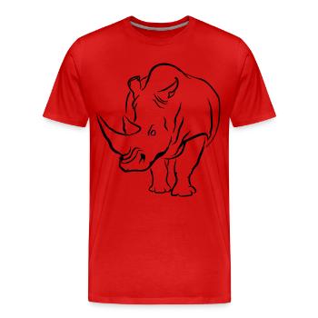 RHINO - Männer Premium Bio T-Shirt - Rot - Vorne - Damien (186cm)
