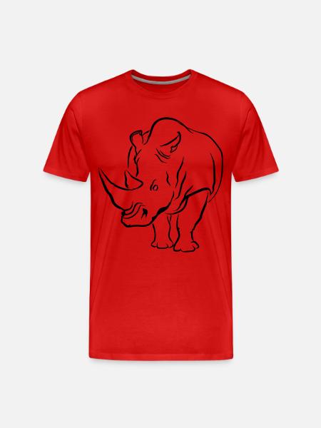 RHINO - Männer Premium Bio T-Shirt - Rot