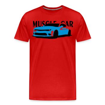 MuscleCar - Männer Premium Bio T-Shirt - Rot - Vorne - Damien (186cm)
