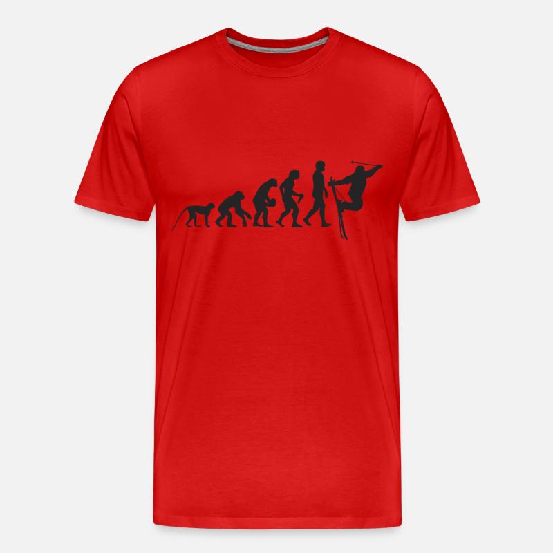 Ski Evolution - Männer Premium Bio T-Shirt - Rot