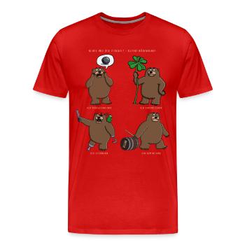 Neues aus der Tierwelt kleine Bärenkunde - Männer Premium Bio T-Shirt - Rot - Vorne - Damien (186cm)