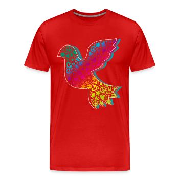 Friedenstaube Verlauf DDP - Männer Premium Bio T-Shirt - Rot - Vorne - Damien (186cm)