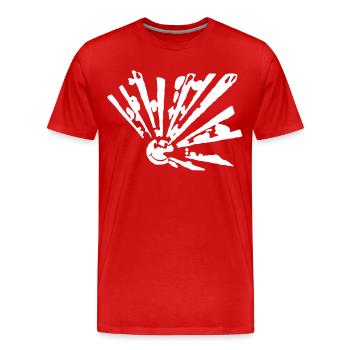 Smiley freetek explosion - T-shirt bio Premium Homme - rouge - Devant - Damien (186cm)