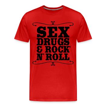 Sex Drugs Rock n Roll - T-shirt bio Premium Homme - rouge - Devant - Damien (186cm)
