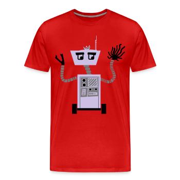 Roboter - Männer Premium Bio T-Shirt - Rot - Vorne - Damien (186cm)