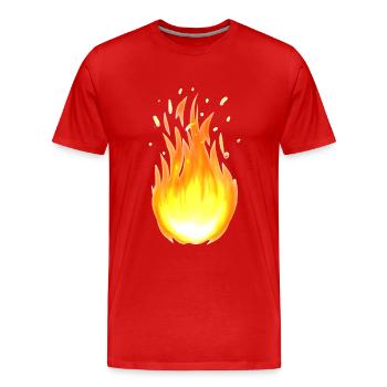 Flame Flammen Feuer brennen Feuerwehr - Männer Premium Bio T-Shirt - Rot - Vorne - Damien (186cm)