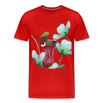 Plant Meat Eat Fun Kids Gift - Men's Premium Organic T-Shirt - red - Front - Damien (186cm)