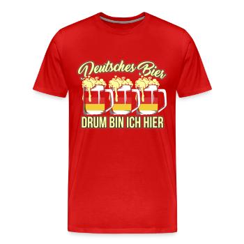 German Beer Wasen Wiesen Munich Brewery Beer - Men's Premium Organic T-Shirt - red - Front - Damien (186cm)