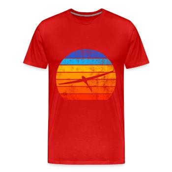 Segelfliegen Segelflugzeug Sonnenuntergang - Männer Premium Bio T-Shirt - Rot - Vorne - Damien (186cm)